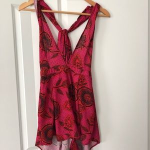 Missguided pink floral romper